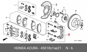 Тормозной суппорт 45018S1AE21 HONDA