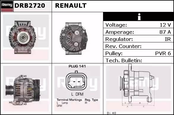 Генератор DRB2720 DELCO REMY