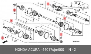 Пыльник ШРУСа (комплект) 44017-SJM-000 HONDA