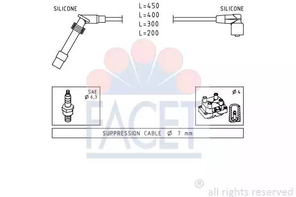 Ккомплект проводов зажигания 47203 FACET