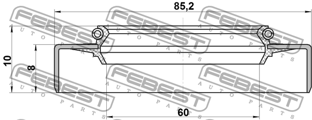 Сальник ступицы колеса TOS-002 FEBEST
