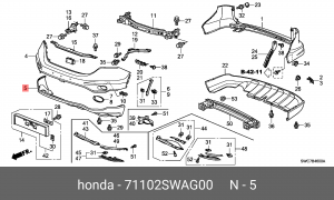 Накладка бампера 71102SWAG00 HONDA