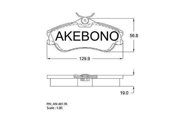 Колодки тормозные дисковые AN4017KE AKEBONO
