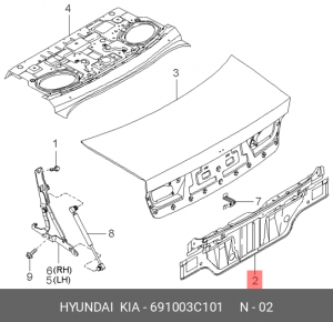 Панель задняя багажника 691003C101 HYUNDAI KIA