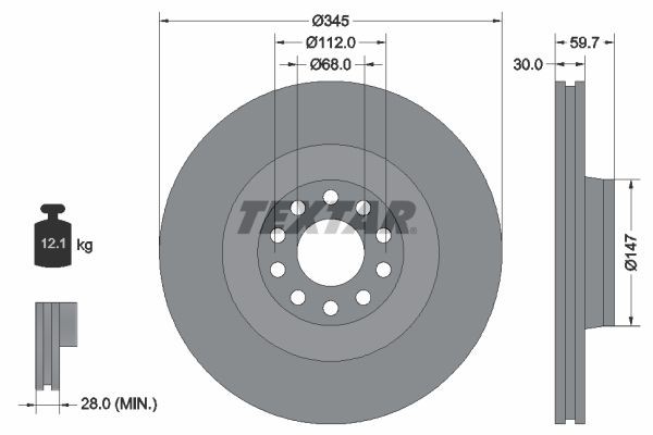 Тормозной диск 92112500 TEXTAR