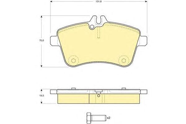 Комплект тормозных колодок, диско 6116281 GIRLING