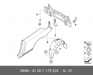 Крыло заднее 41 00 7 179 528 BMW