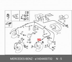 Датчик, частота вращения колеса A 140 440 07 32 MERCEDES BENZ