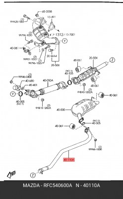 Выпускной трубопровод RFC540600A MAZDA