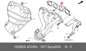 Прокладка, выпускной коллектор 18115PNA004 HONDA