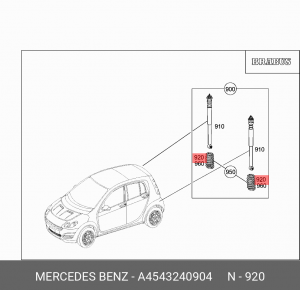 Пружина ходовой части A 454 324 09 04 SMART