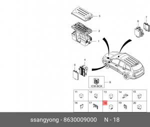 Реле указателя поворотов 8630009000 SSANG YONG