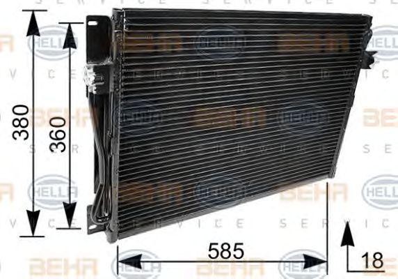 Конденсатор, кондиционер 8FC351036091 HELLA