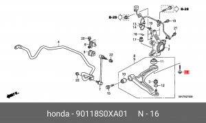 Болт крепления 90118S0XA01 HONDA
