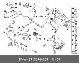 Трубка гидравлическая активной подвески 37 13 6 764 609 BMW