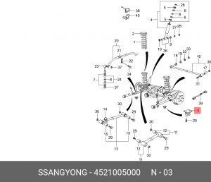Отбойник амортизатора подвески 4521005000 SSANG YONG