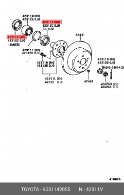 Комплект подшипника ступицы колеса 90311-42055 DAIHATSU