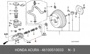 Главный тормозной цилиндр 46100S10033 HONDA