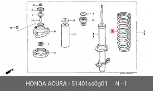 Пружина ходовой части 51401SS0G01 HONDA