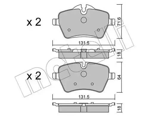 Комплект тормозных колодок, диско 22-0768-0 METELLI