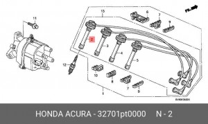 Ккомплект проводов зажигания 32701PT0000 HONDA