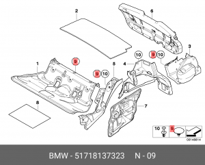 Заглушка деталей кузова 51 71 8 137 323 BMW