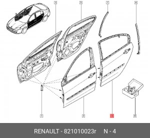 Дверь задняя 821010023R RENAULT