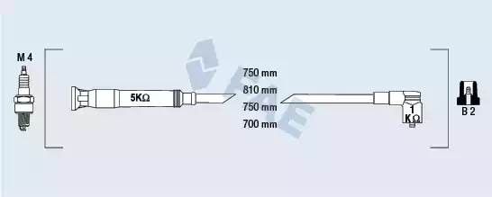 Ккомплект проводов зажигания 85725 FAE
