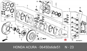 Колодки тормозные дисковые 06450S6DE51 HONDA