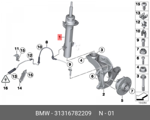 Амортизатор подвески 31 31 6 782 209 BMW