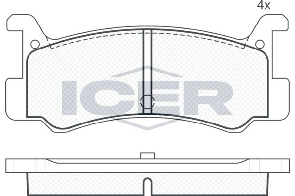 Комплект тормозных колодок, диско 180621 ICER