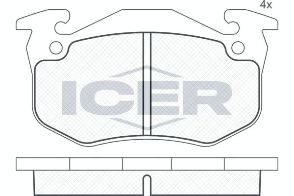 Комплект тормозных колодок, диско 180723-204 ICER