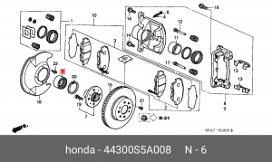 Комплект подшипника ступицы колеса 44300-S5A-008 HONDA
