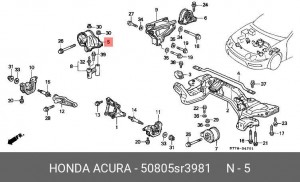 Подвеска, двигатель 50805-SR3-981 HONDA