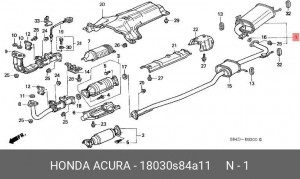 Глушитель выхлопных газов конечный 18030S84A11 HONDA