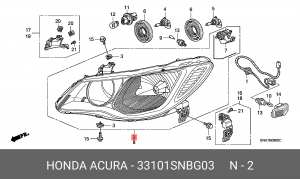 Фара головного света 33101SNBG03 HONDA