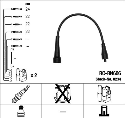 Ккомплект проводов зажигания RCRN606 NGK NTK
