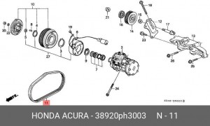 Поликлиновой ремень 38920-PH3-003 HONDA