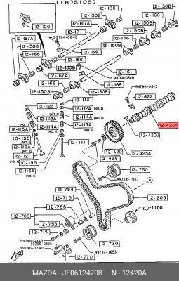 Распредвал JE06-12-420B MAZDA