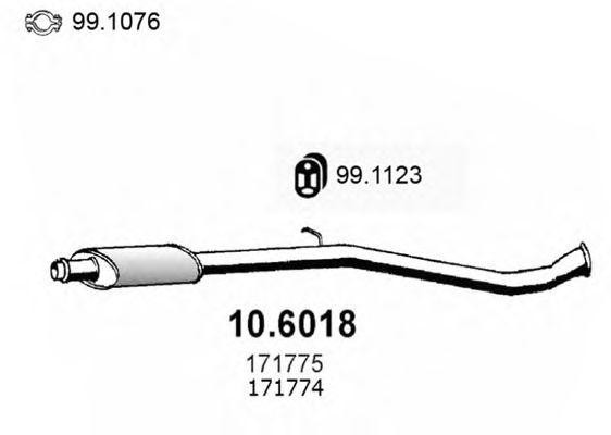 Средний глушитель выхлопных газов 106018 ASSO