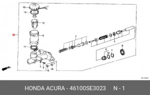 Главный тормозной цилиндр 46100SE3023 HONDA