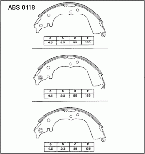 Колодки тормозные барабанные ABS0118 ALLIED NIPPON