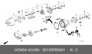 Бегунок распределителя зажигани 30103PB9601 HONDA