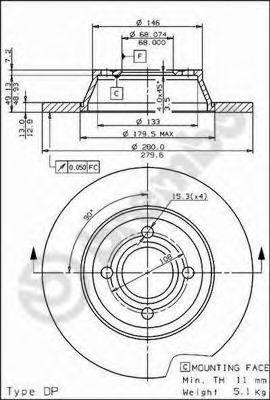 Тормозной диск 08.5709.10 BREMBO