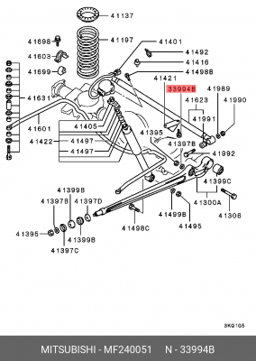 Болт, система выпуска MF240051 MITSUBISHI