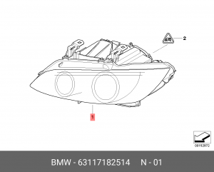 Основная фара 63 11 7 182 514 BMW