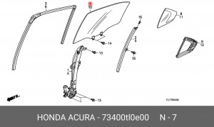 Стекло двери 73400TL0E00 HONDA