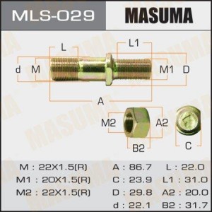 Шпилька ступицы колеса MLS-029 MASUMA