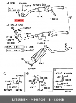Уплотнительное кольцо, выпускной тр MB687003 MITSUBISHI