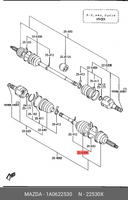 Пыльник ШРУСа 1A0622530 MAZDA